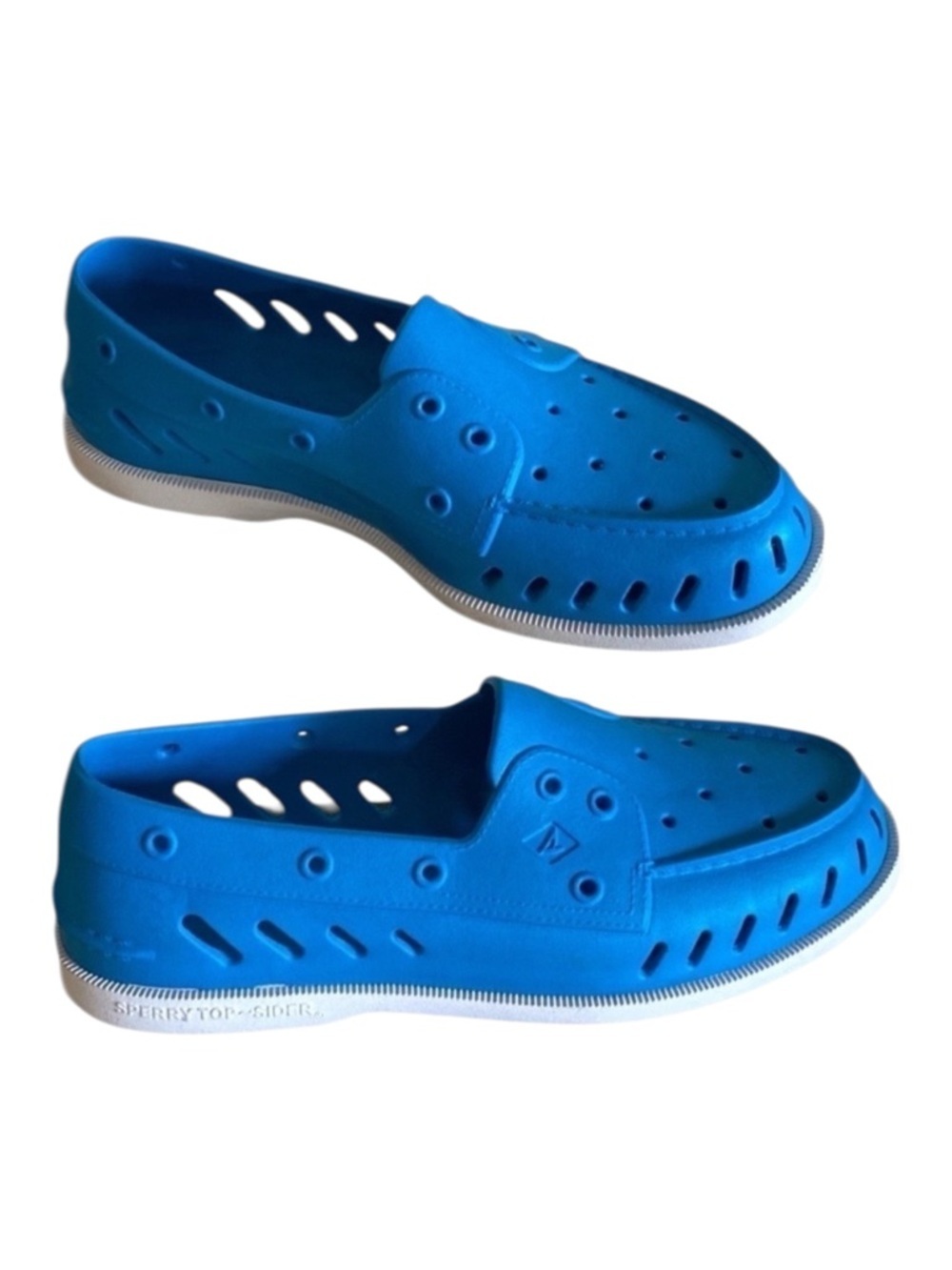 Vintage Festive SPERRY Top-Sider Loafer A/O Float Boat Shoe Bright Blue …